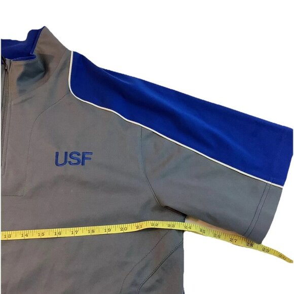Adidas USF Players Jacket 1/4 Zip Short Sleeve Shirt Mens Size L - Picture 8 of 10